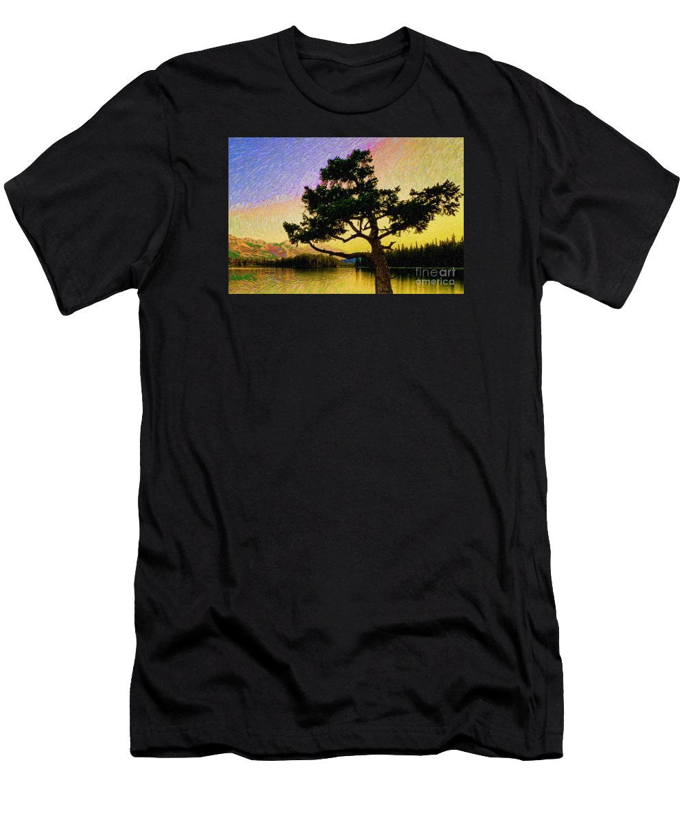 T-shirt pour homme (coupe ajustée) - Paysage abstrait 0750