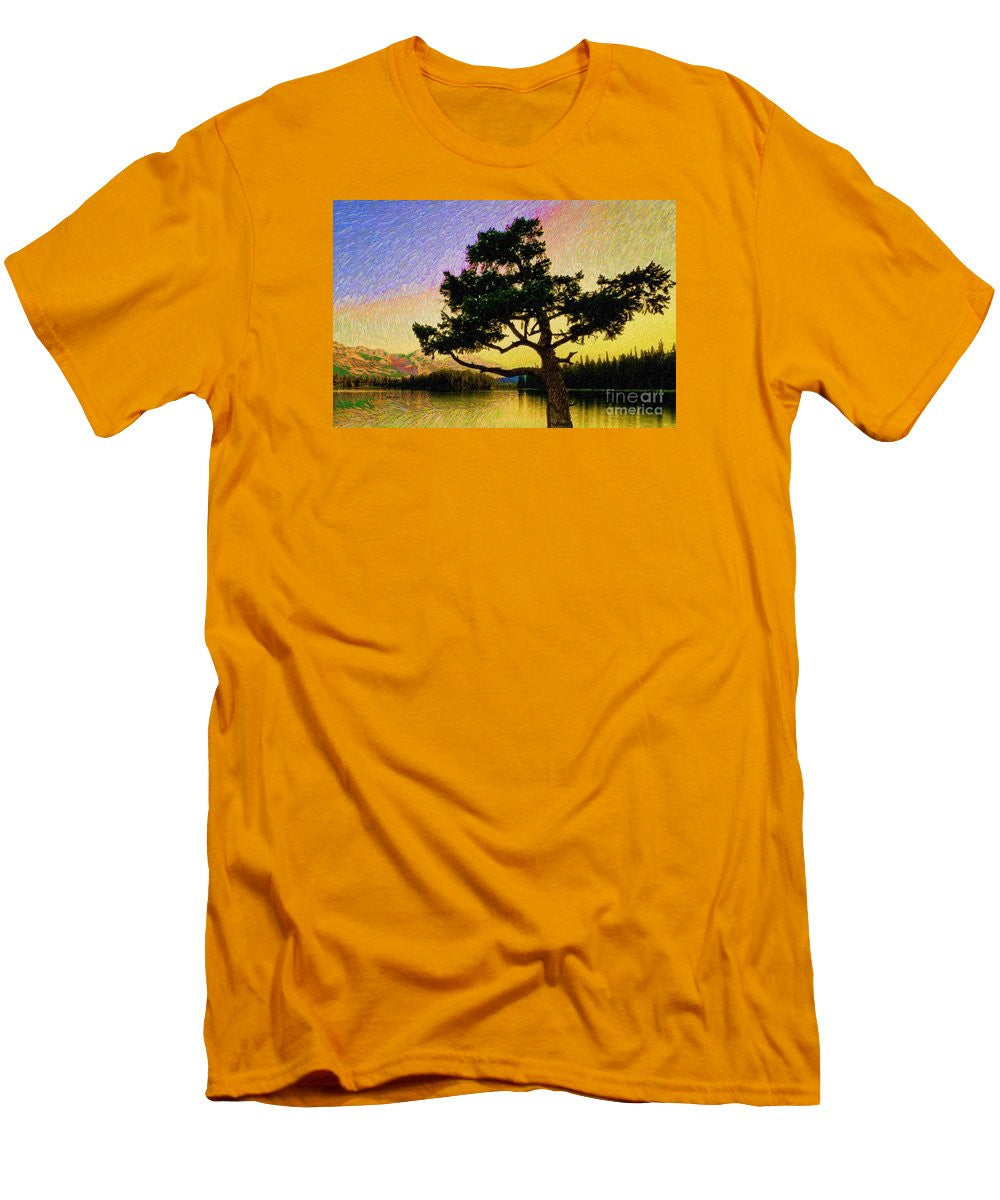 T-shirt pour homme (coupe ajustée) - Paysage abstrait 0750