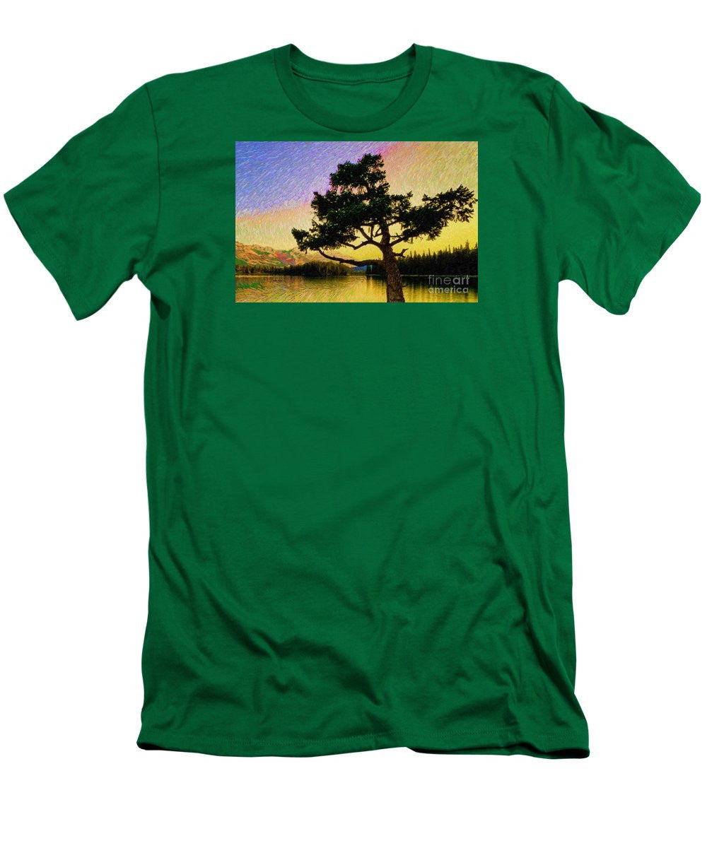 T-shirt pour homme (coupe ajustée) - Paysage abstrait 0750