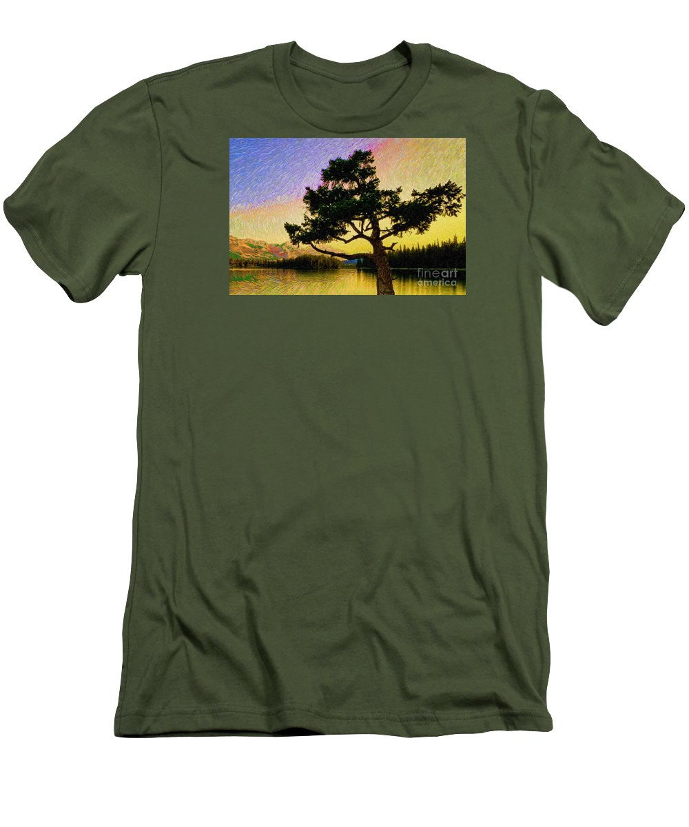 T-shirt pour homme (coupe ajustée) - Paysage abstrait 0750