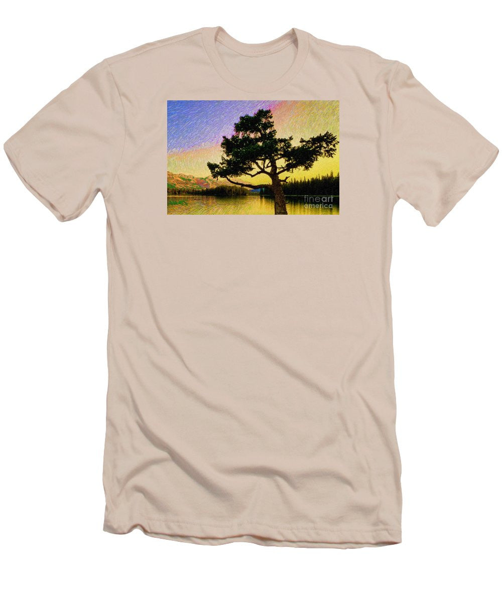 T-shirt pour homme (coupe ajustée) - Paysage abstrait 0750