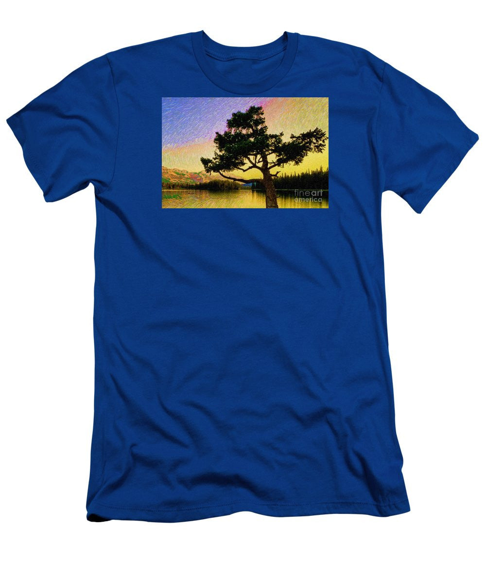 T-shirt pour homme (coupe ajustée) - Paysage abstrait 0750