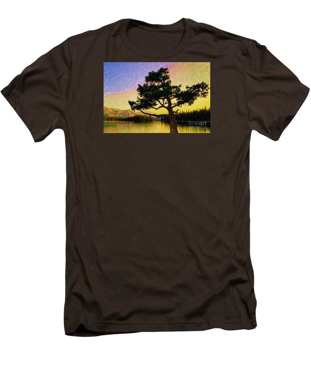 T-shirt pour homme (coupe ajustée) - Paysage abstrait 0750