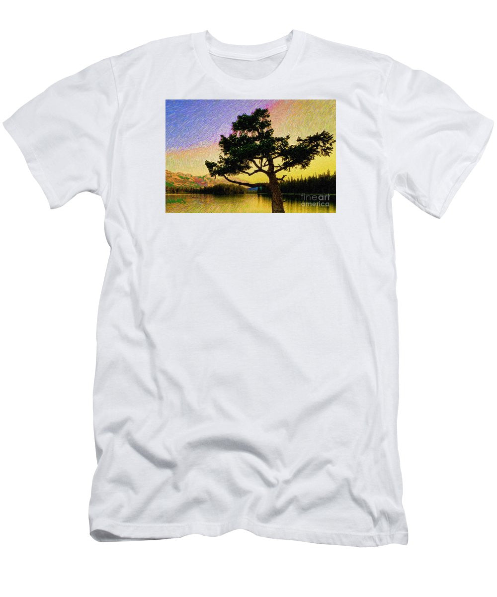 T-shirt pour homme (coupe ajustée) - Paysage abstrait 0750