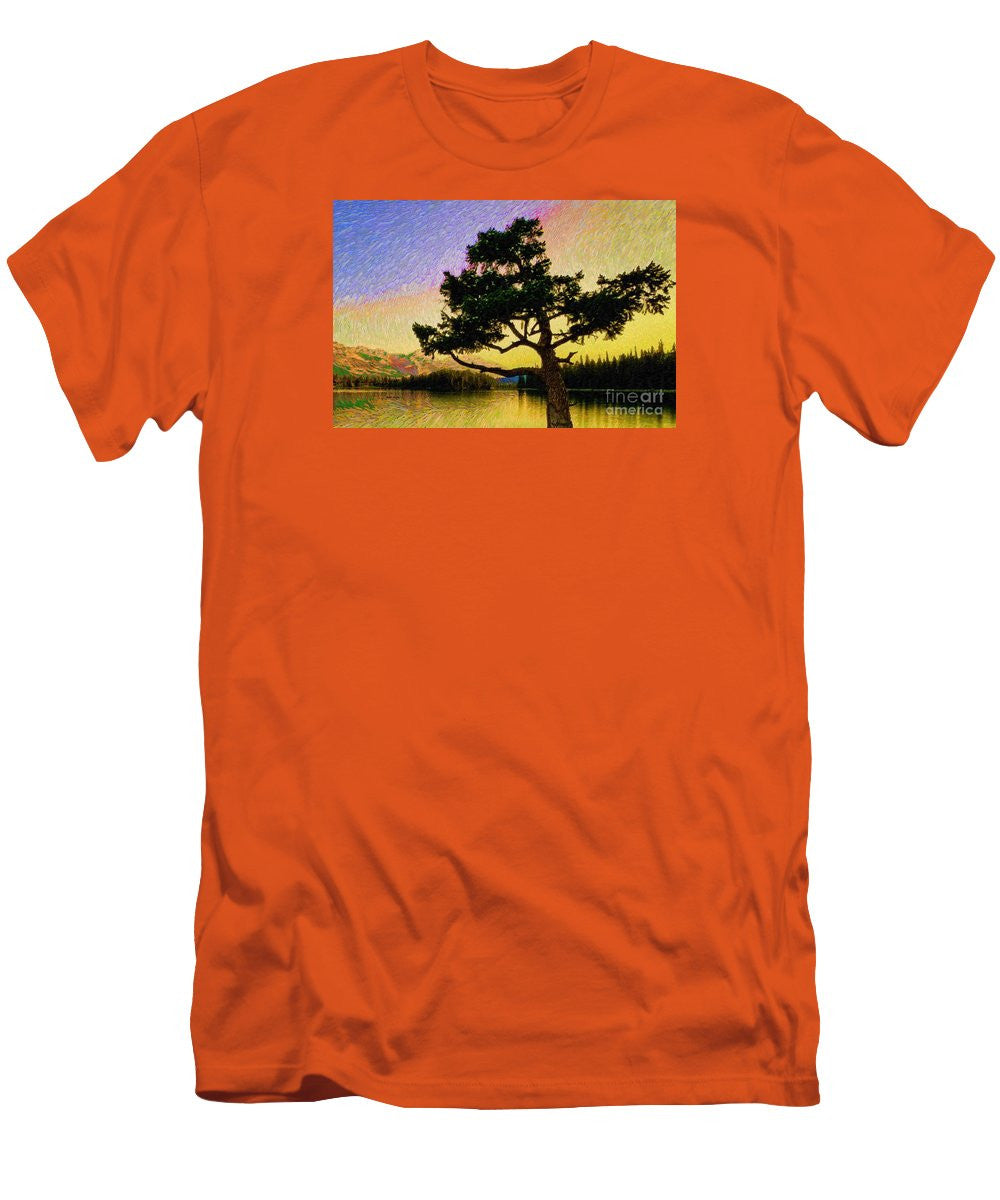 T-shirt pour homme (coupe ajustée) - Paysage abstrait 0750