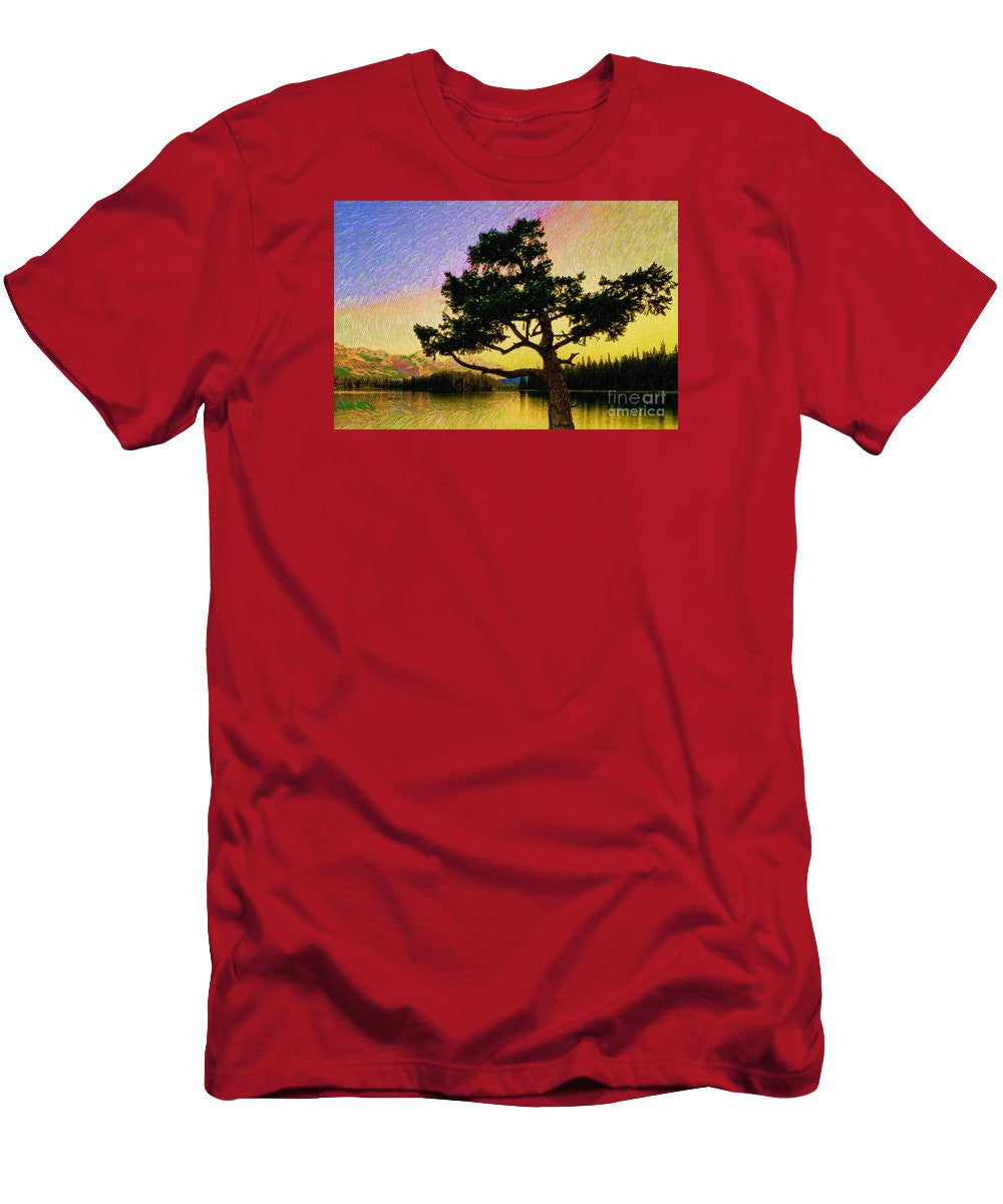 T-shirt pour homme (coupe ajustée) - Paysage abstrait 0750