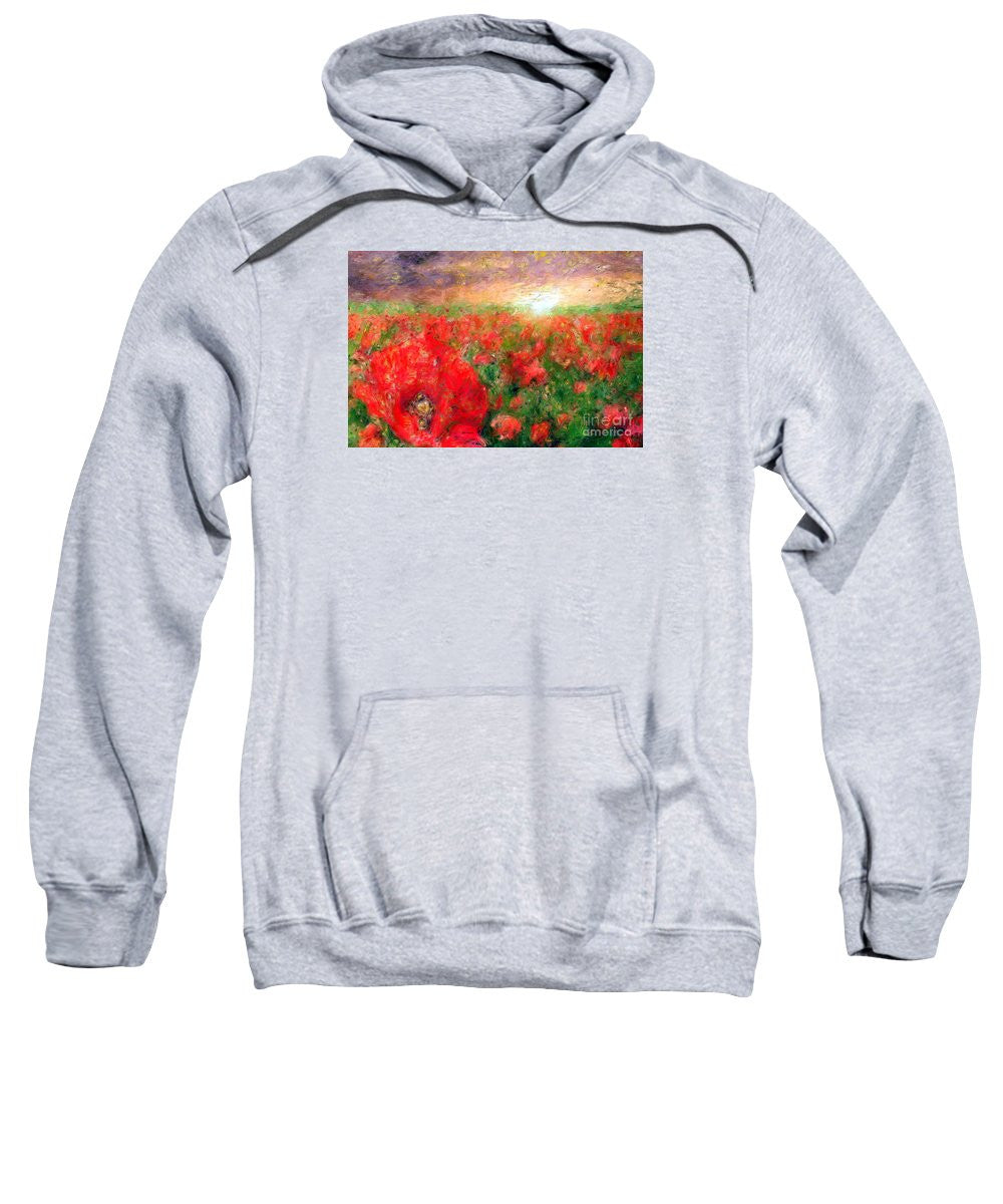 Sweatshirt - Abstract Landscape Of Red Poppies