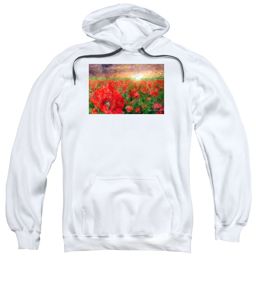 Sweatshirt - Abstract Landscape Of Red Poppies