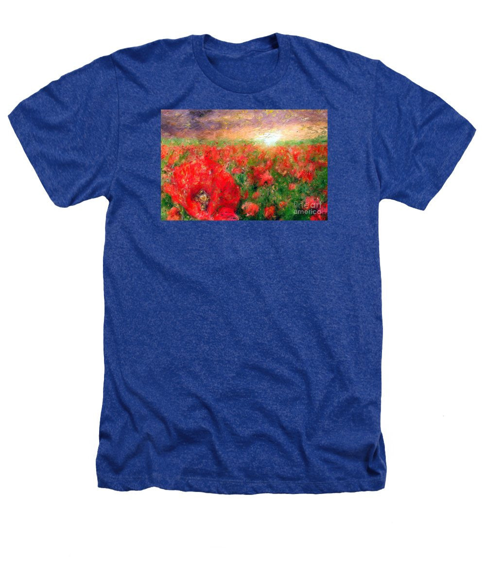 Heathers T-Shirt - Abstract Landscape Of Red Poppies