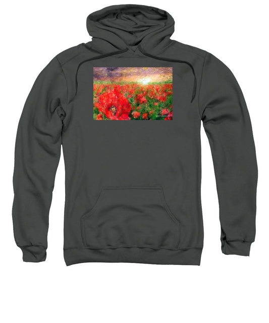 Sweatshirt - Abstract Landscape Of Red Poppies