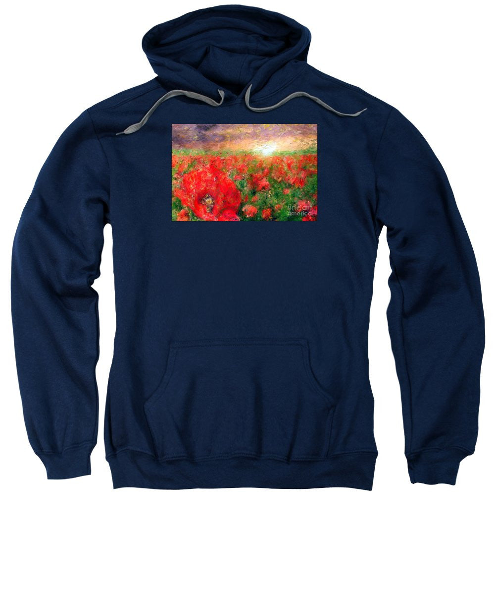 Sweatshirt - Abstract Landscape Of Red Poppies