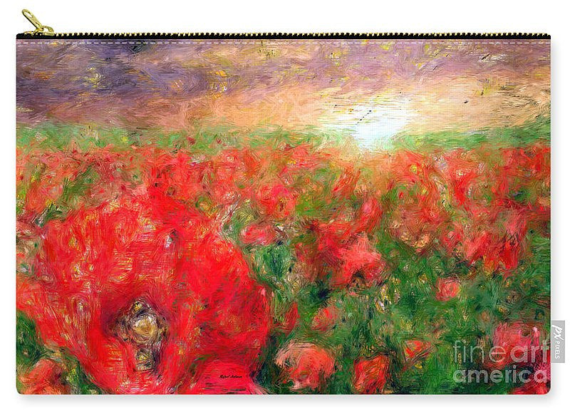 Carry-All Pouch - Abstract Landscape Of Red Poppies