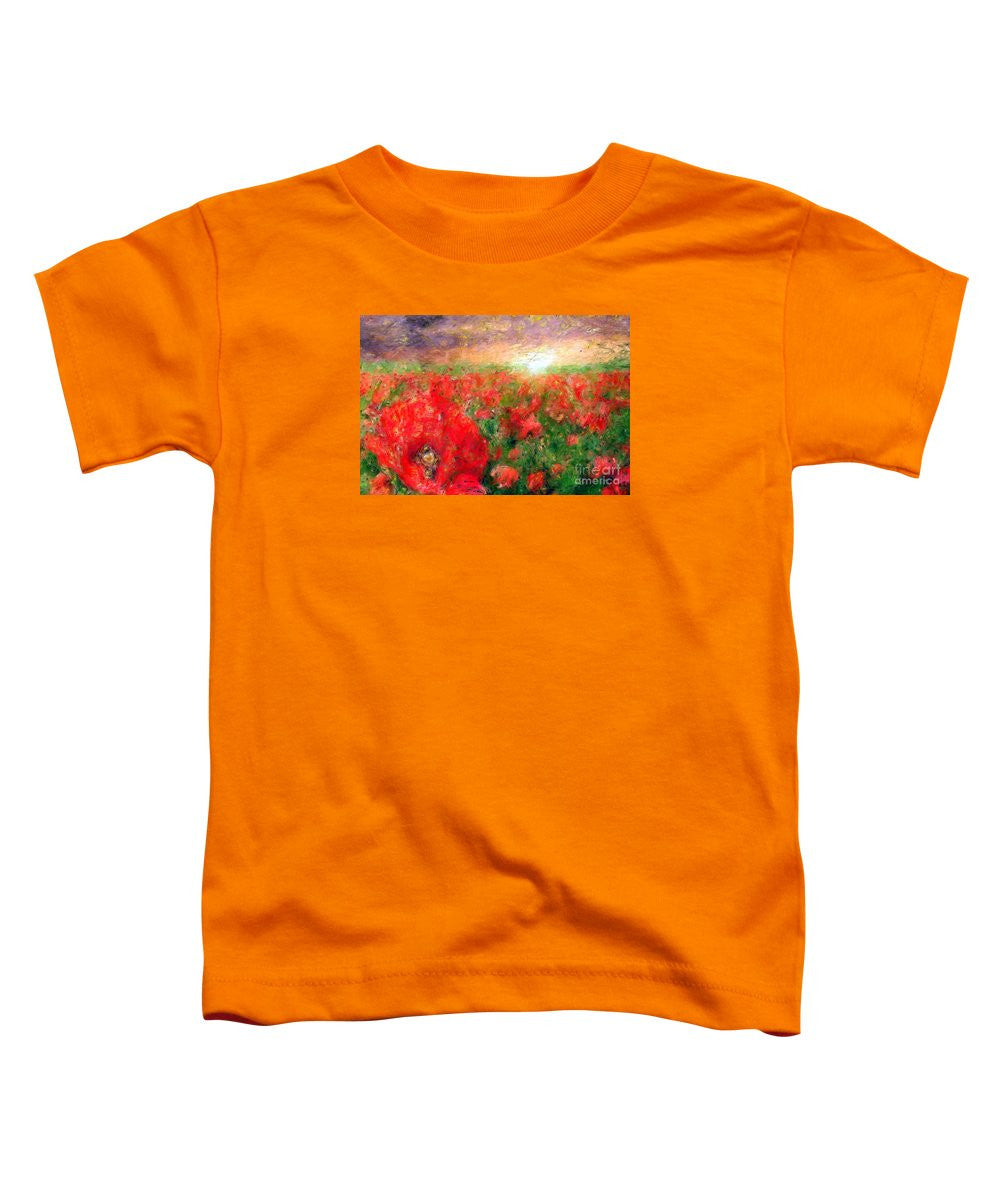 T-shirt pour tout-petits - Paysage abstrait de coquelicots rouges