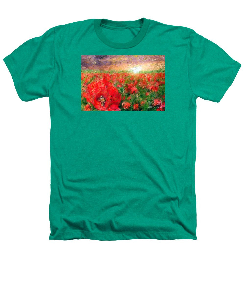 Heathers T-Shirt - Abstract Landscape Of Red Poppies