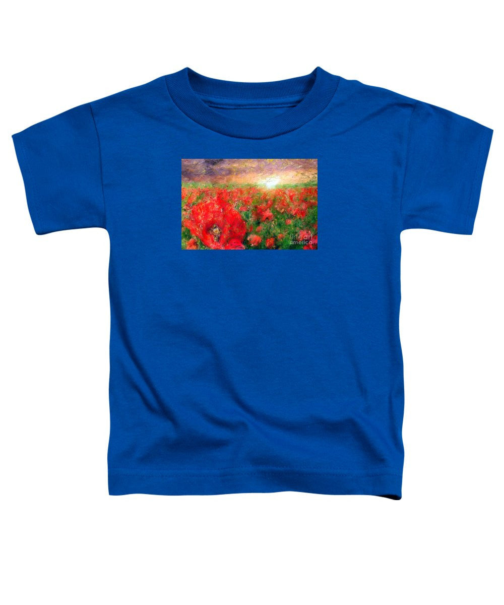 T-shirt pour tout-petits - Paysage abstrait de coquelicots rouges