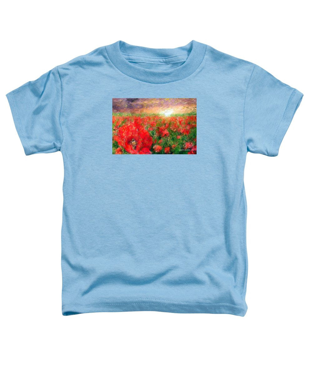 T-shirt pour tout-petits - Paysage abstrait de coquelicots rouges