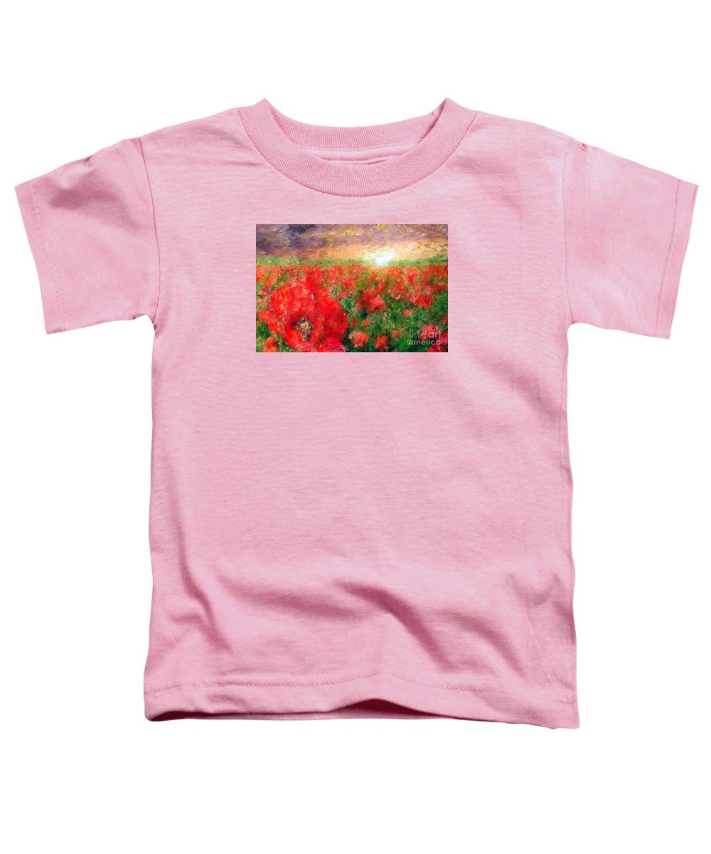 T-shirt pour tout-petits - Paysage abstrait de coquelicots rouges