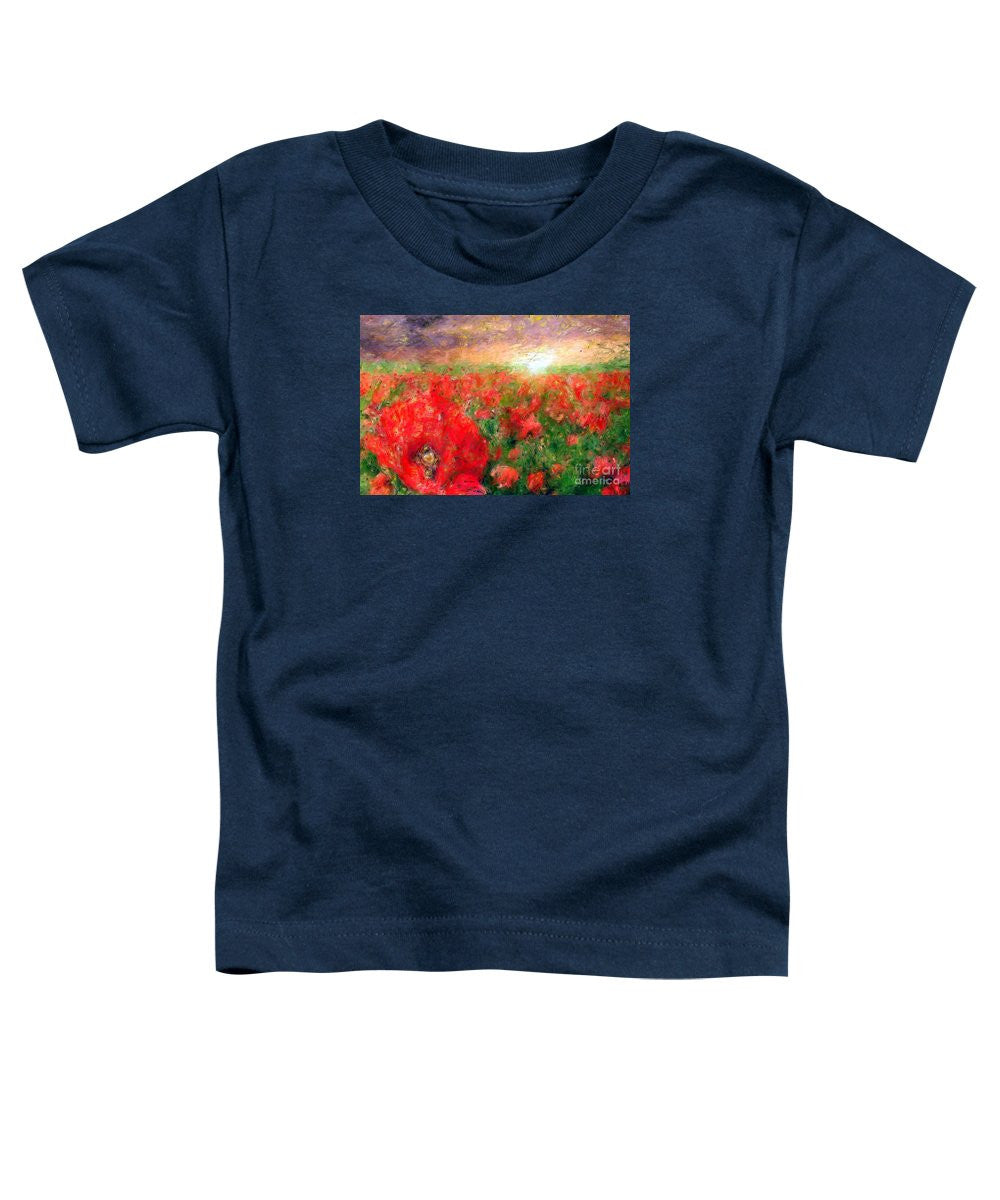 T-shirt pour tout-petits - Paysage abstrait de coquelicots rouges