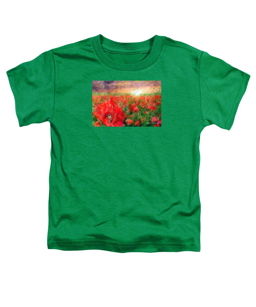 T-shirt pour tout-petits - Paysage abstrait de coquelicots rouges