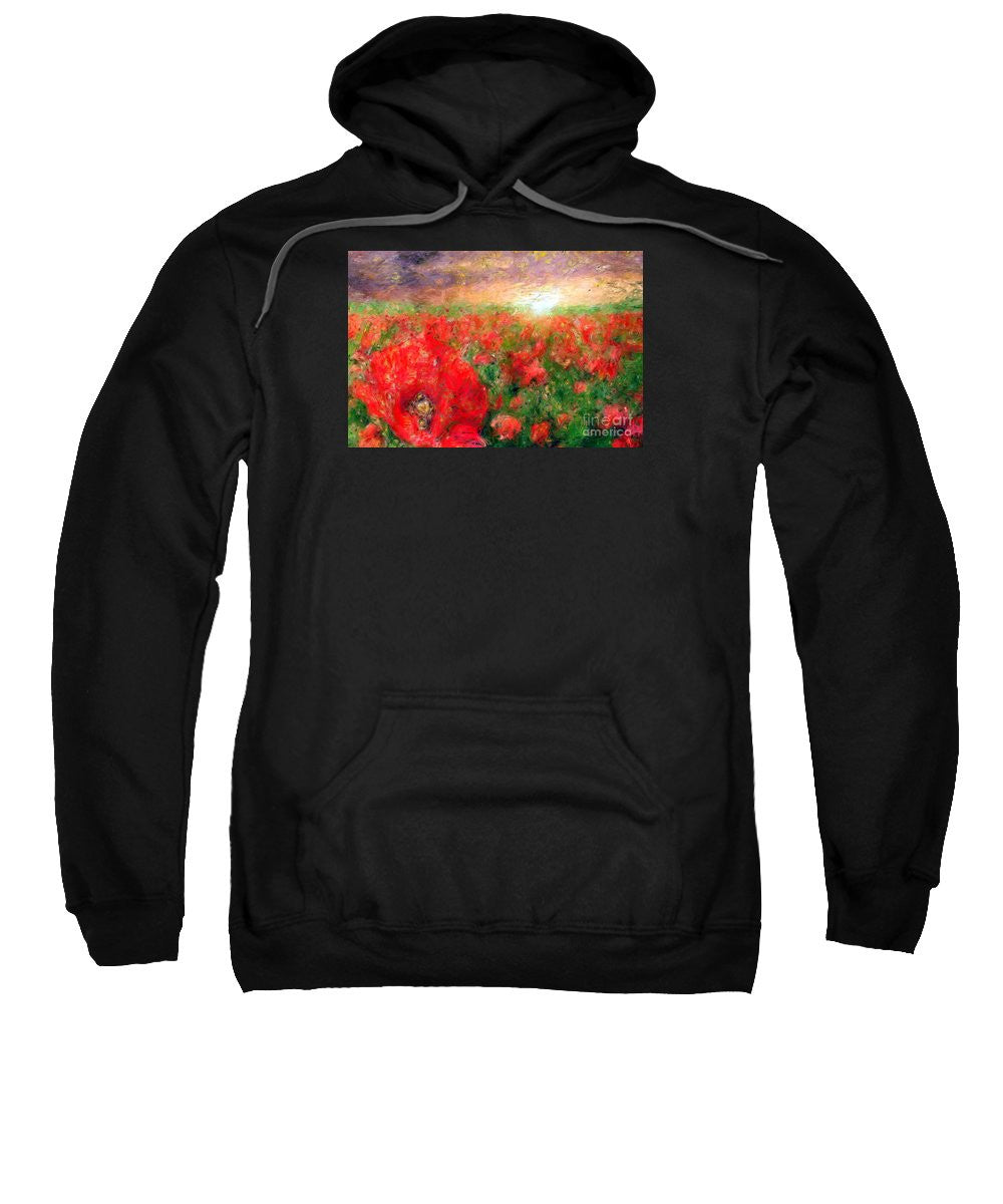 Sweatshirt - Abstract Landscape Of Red Poppies