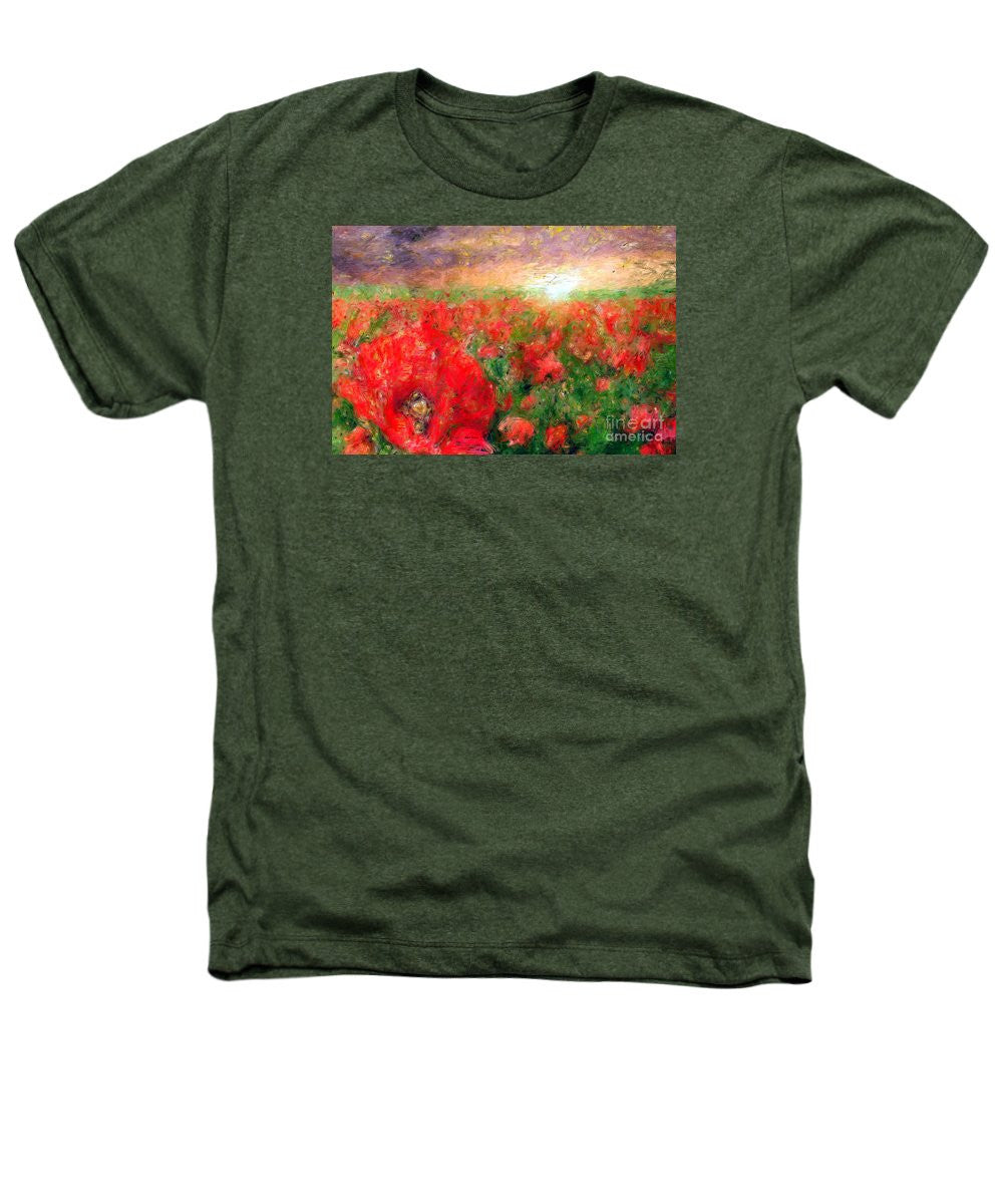 Heathers T-Shirt - Abstract Landscape Of Red Poppies