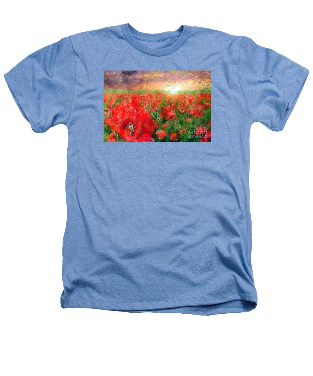 Heathers T-Shirt - Abstract Landscape Of Red Poppies