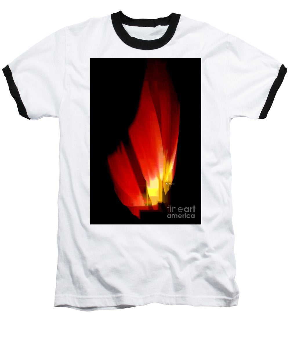 Baseball T-Shirt - Abstract Poinsettia