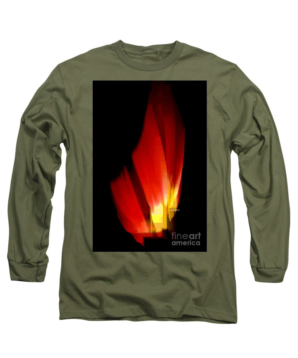 Long Sleeve T-Shirt - Abstract Poinsettia