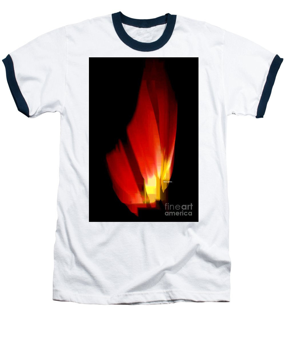 Baseball T-Shirt - Abstract Poinsettia