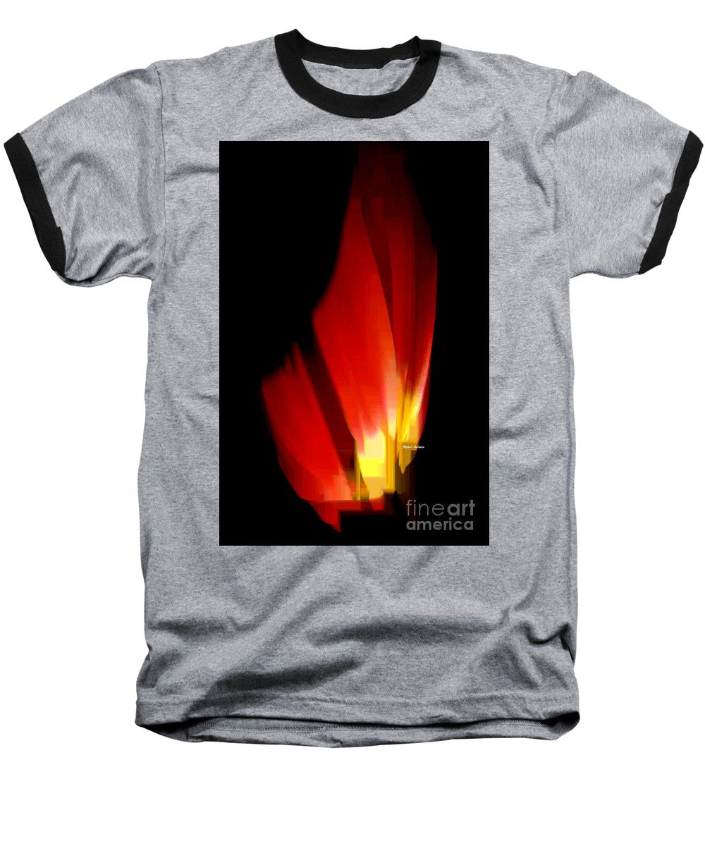 Baseball T-Shirt - Abstract Poinsettia