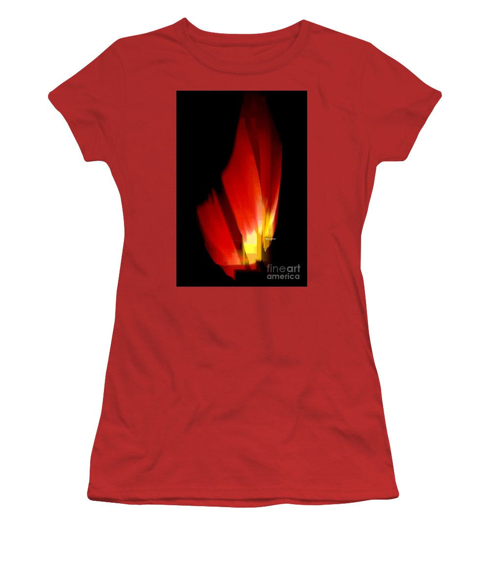 Women's T-Shirt (Junior Cut) - Abstract Poinsettia