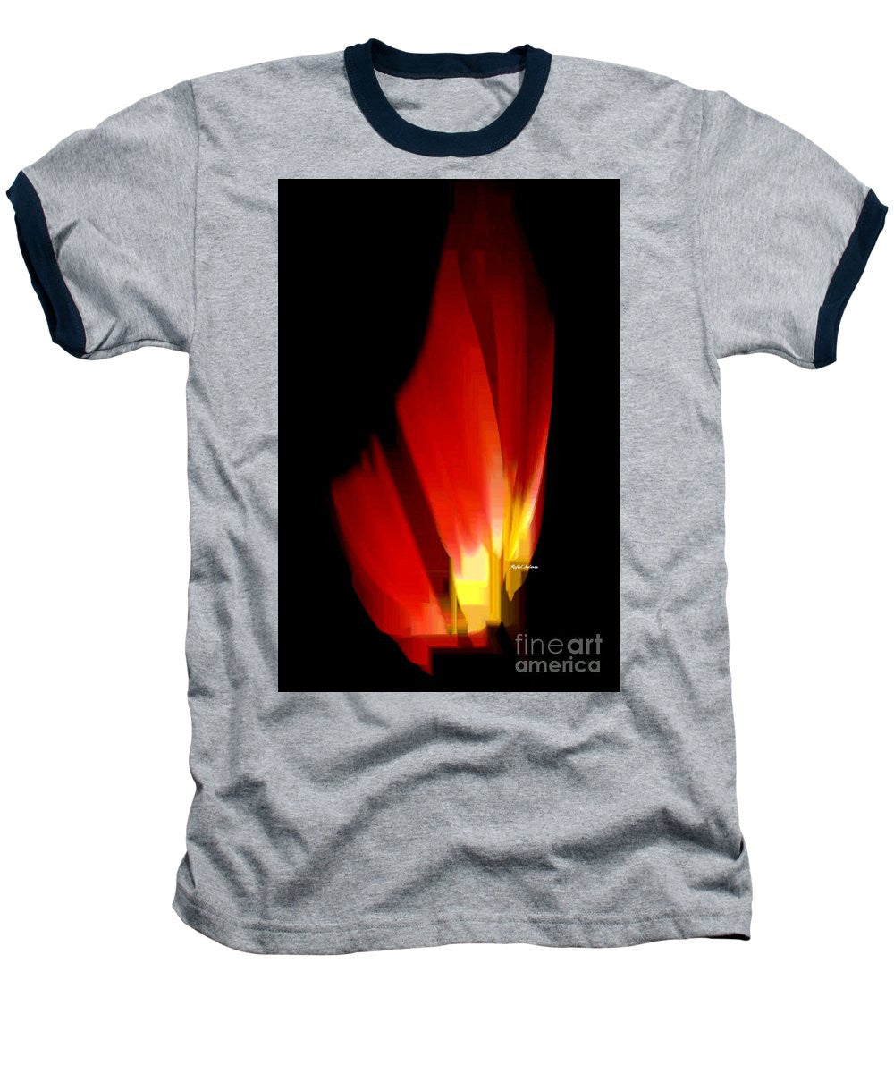 Baseball T-Shirt - Abstract Poinsettia