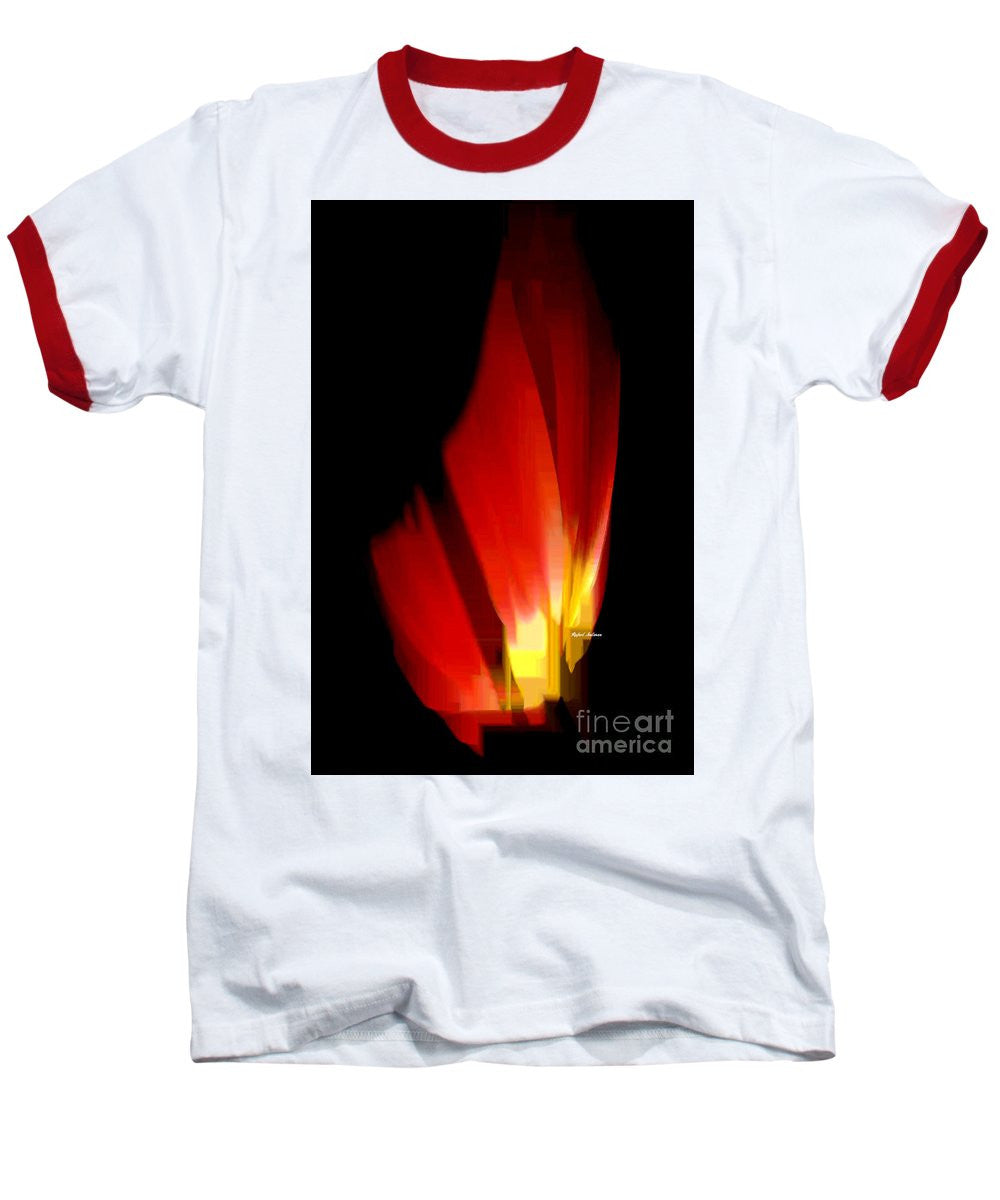 Baseball T-Shirt - Abstract Poinsettia