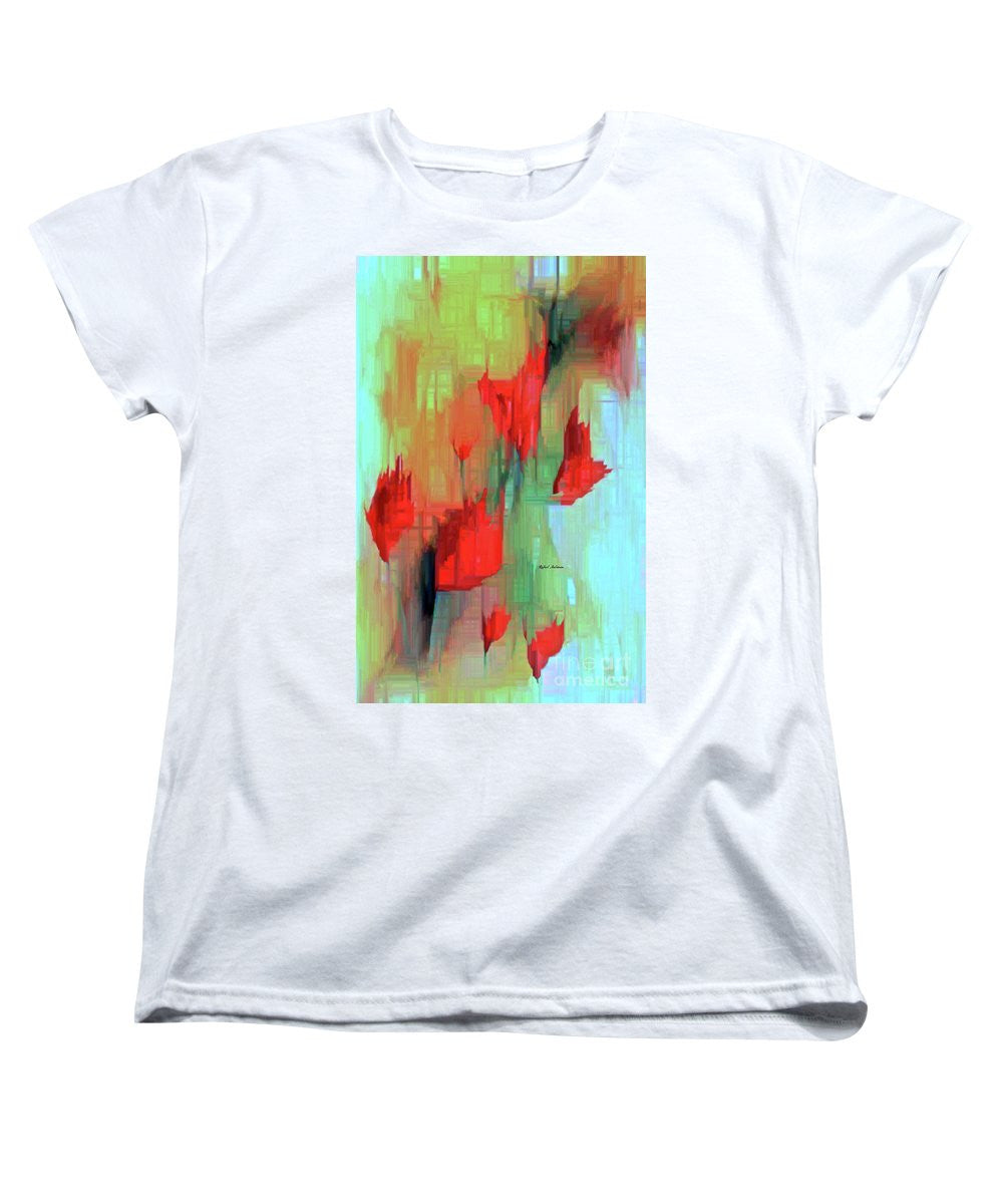 Women's T-Shirt (Standard Cut) - Abstract Red Flowers