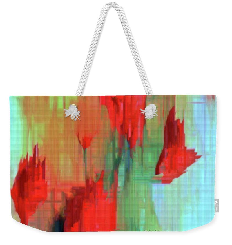 Weekender Tote Bag - Abstract Red Flowers
