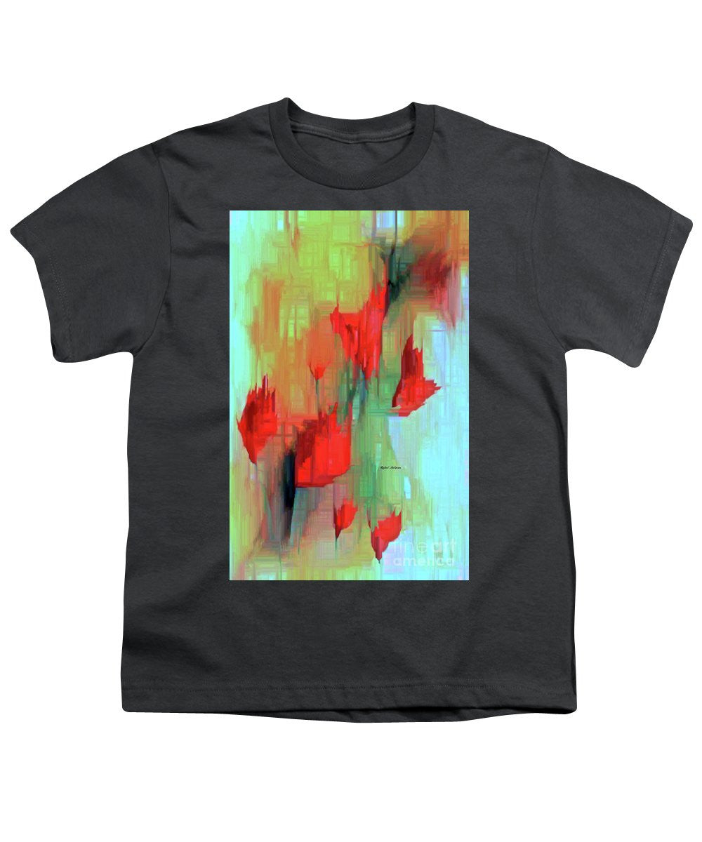 Youth T-Shirt - Abstract Red Flowers