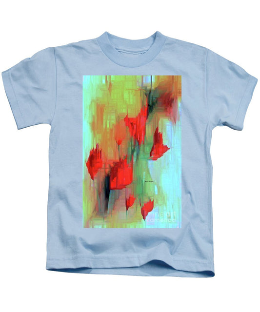 Kids T-Shirt - Abstract Red Flowers