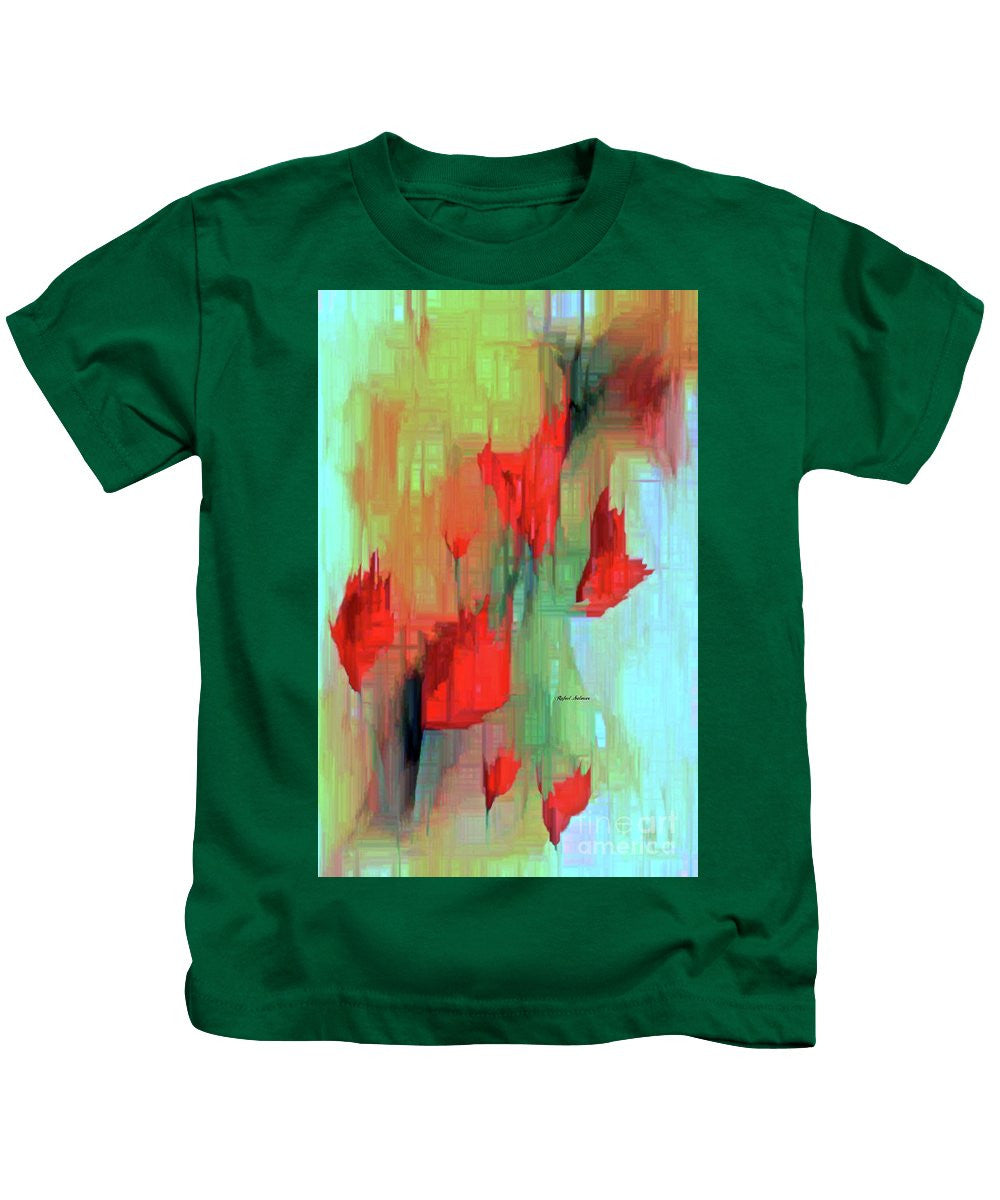 Kids T-Shirt - Abstract Red Flowers