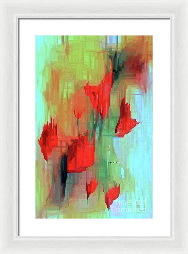Framed Print - Abstract Red Flowers