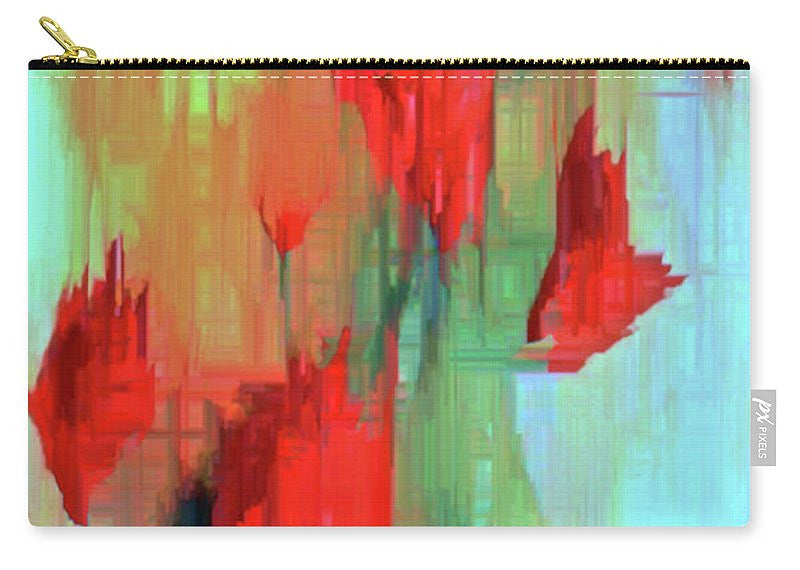 Carry-All Pouch - Abstract Red Flowers