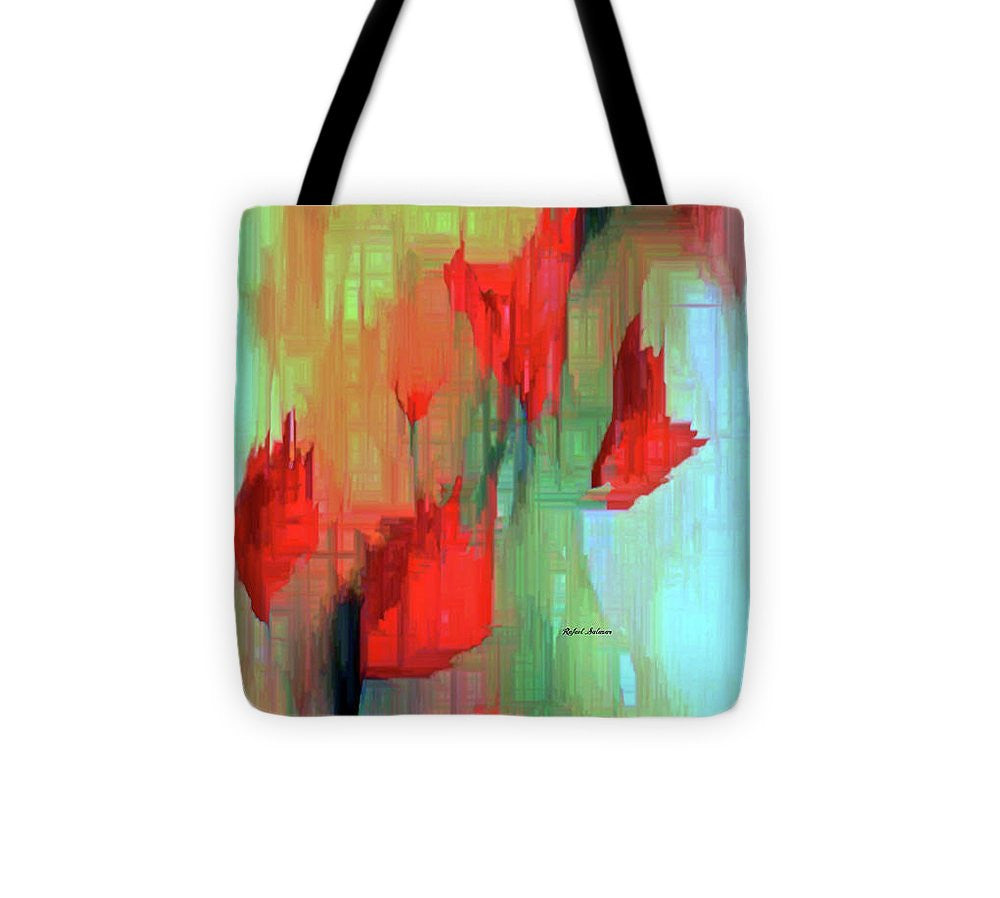 Tote Bag - Abstract Red Flowers