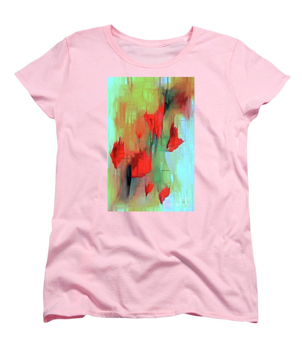 Women's T-Shirt (Standard Cut) - Abstract Red Flowers