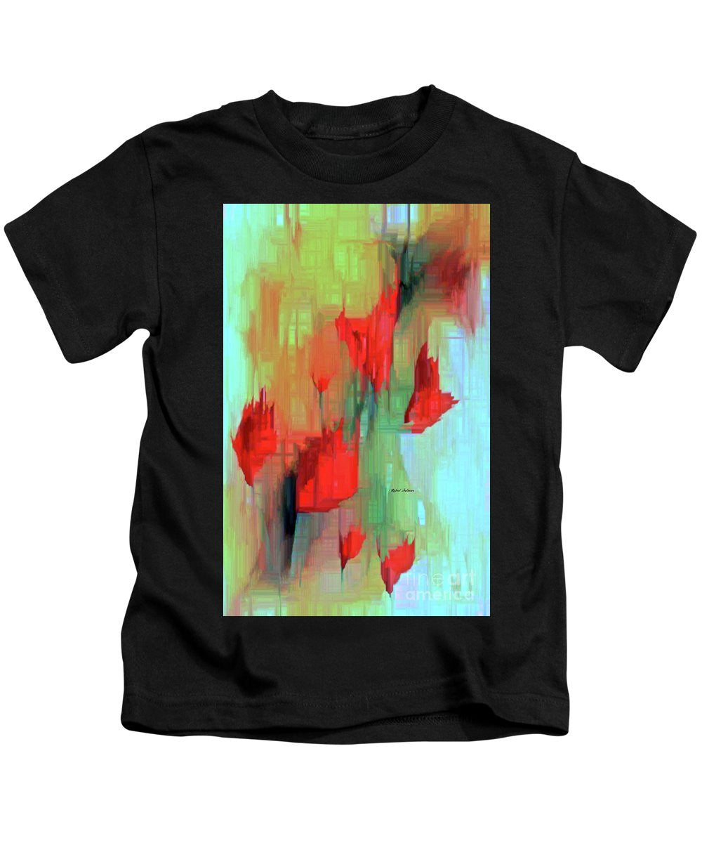 Kids T-Shirt - Abstract Red Flowers