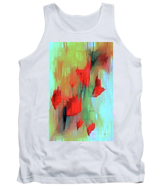 Tank Top - Abstract Red Flowers