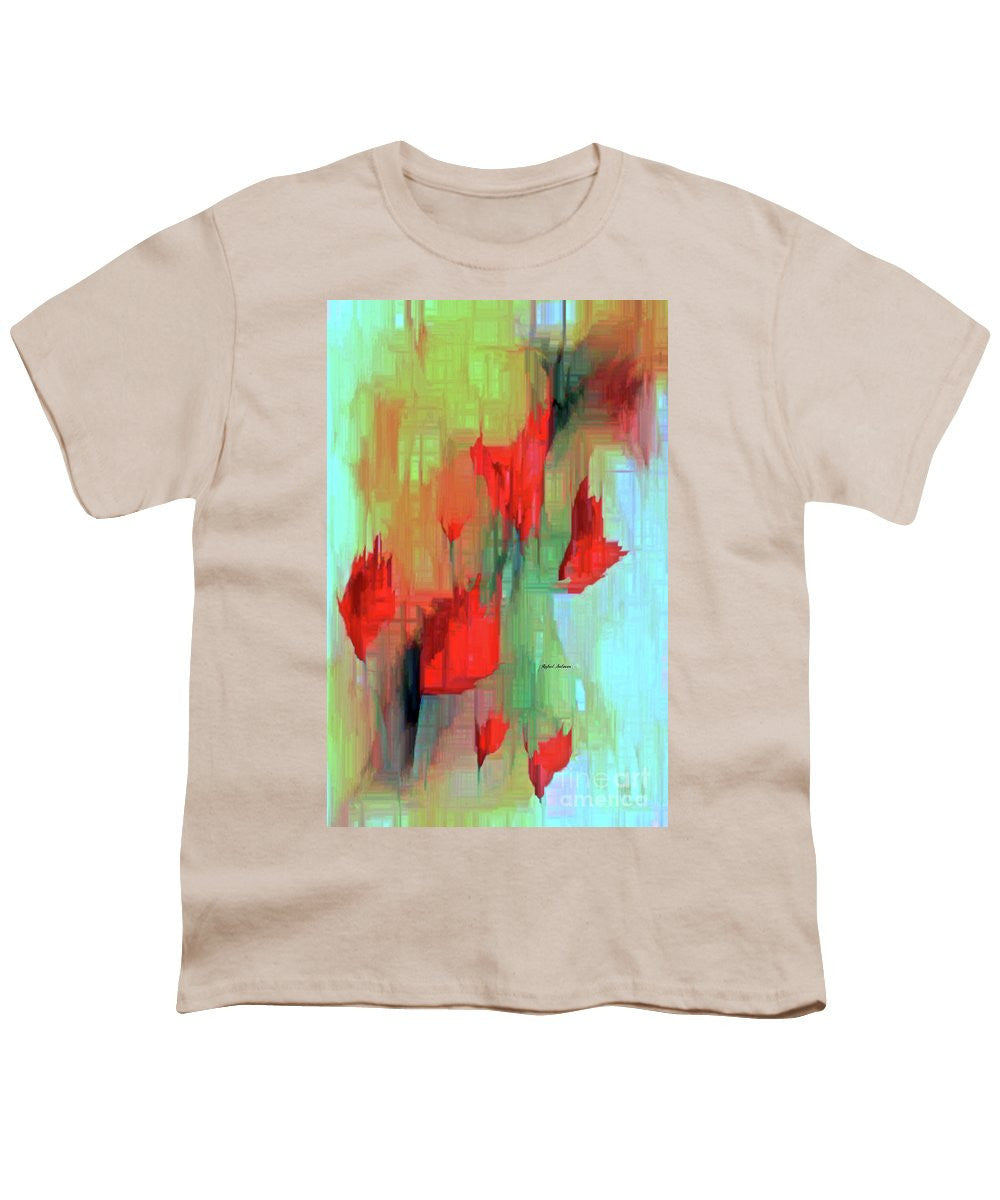 Youth T-Shirt - Abstract Red Flowers