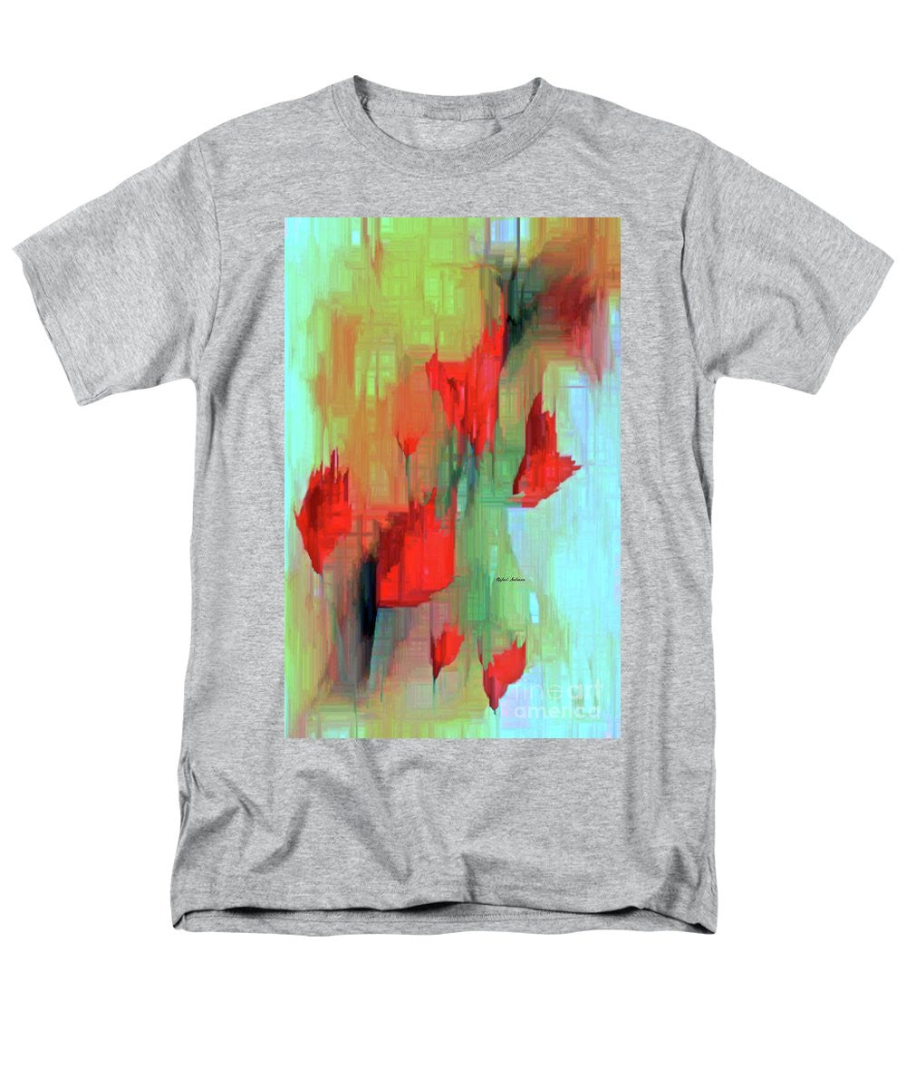 Men's T-Shirt  (Regular Fit) - Abstract Red Flowers
