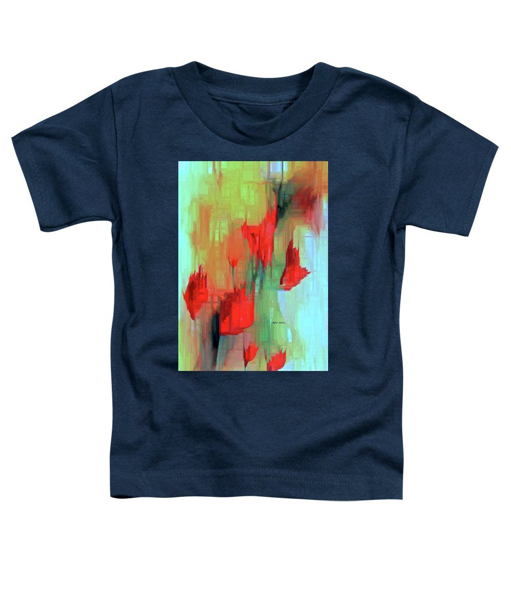 Toddler T-Shirt - Abstract Red Flowers