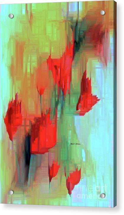 Acrylic Print - Abstract Red Flowers