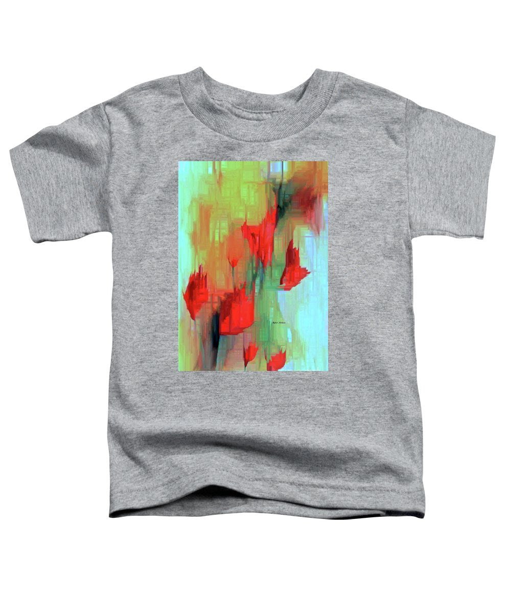 Toddler T-Shirt - Abstract Red Flowers