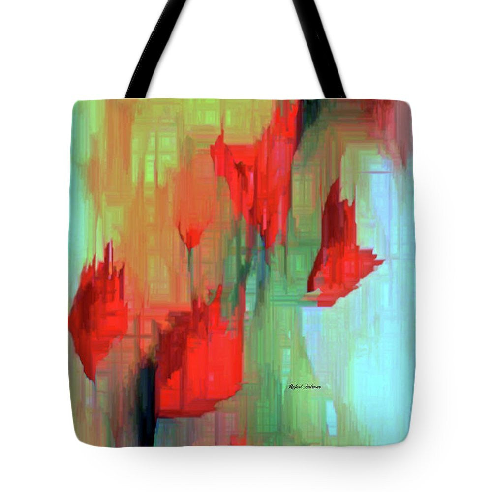 Tote Bag - Abstract Red Flowers